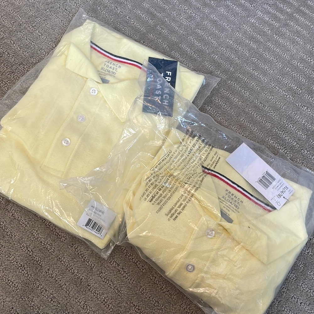 2 brand new school uniform shirts